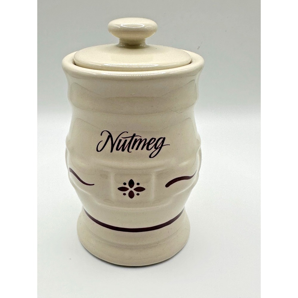 Vintage Longaberger Woven Traditions Nutmeg Spice Jar Traditional Red 34371‎
